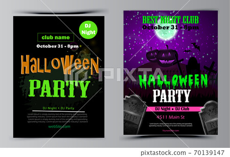 Halloween party flyer set vector 70139147
