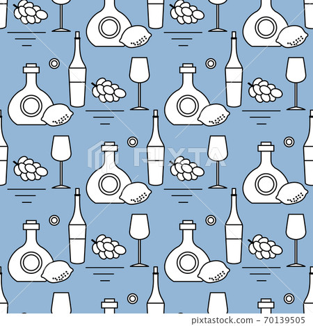 Vector pattern Alcohol drink Bottle Bar Shop Store Vector pattern Alcohol drink Bottle Bar Shop Store 70139505