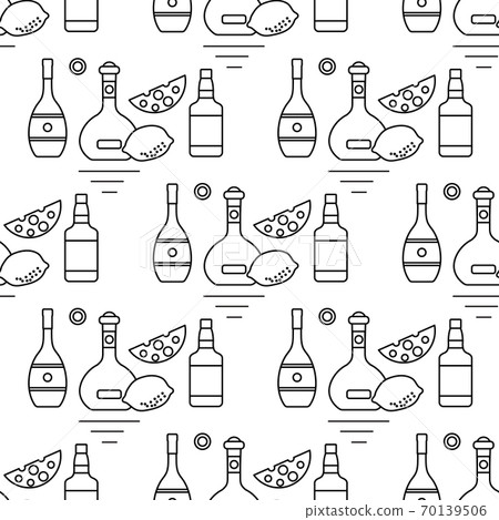 Vector pattern Alcohol drink Bottle Bar Shop Store Vector pattern Alcohol drink Bottle Bar Shop Store 70139506