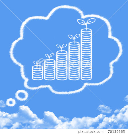 coins cloud shape 70139665