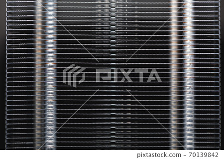 heat sink of cpu cooler, close-up view heat sink of cpu cooler, close-up view 70139842