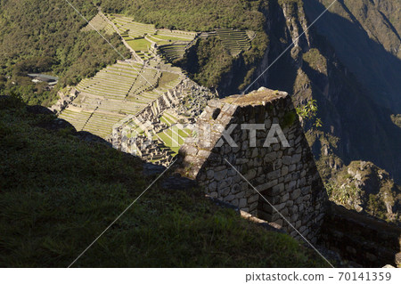View of Machu Picchu, from Huayna Picchu, Peru View of Machu Picchu, from Huayna Picchu, Peru 70141359