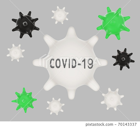 Abstract virus strain model of middle East respiratory syndrome coronavirus, Novel coronavirus COVID-2019 70143337