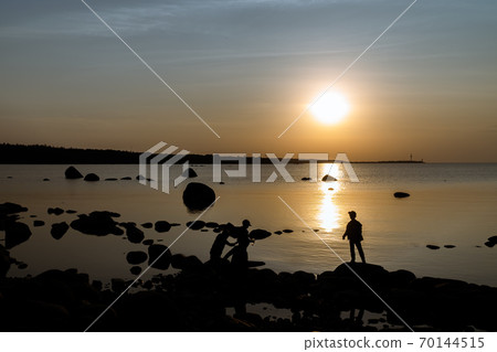 Russia. Leningrad region. Picturesque view of the Bay near the Cape Gray horse in the Lomonosov district. 70144515