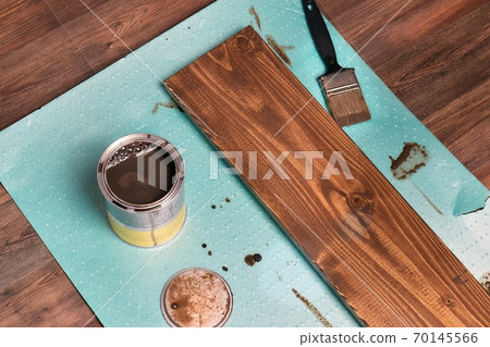 Painting wood lumber plank 70145566