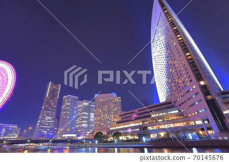 [神奈川縣]橫濱港未來的夜景 70145676