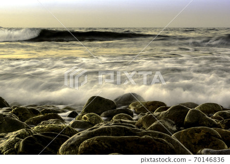 Dusk over the sea - Gouves, Crete, Greece 70146836