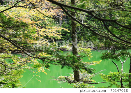 Northern Yatsugatake in early autumn, mysterious twin pond, female pond 70147018