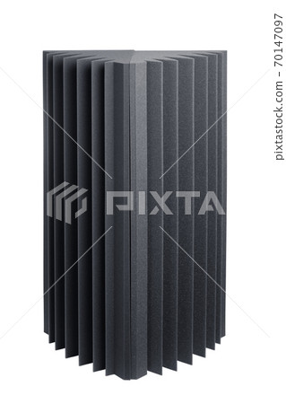 acoustic foam bass traps for sound dampering, isolated on white acoustic foam bass traps for sound dampering, isolated on white 70147097