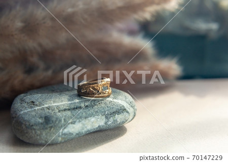 trendy vintage cast brass ring. trendy vintage cast brass ring. 70147229