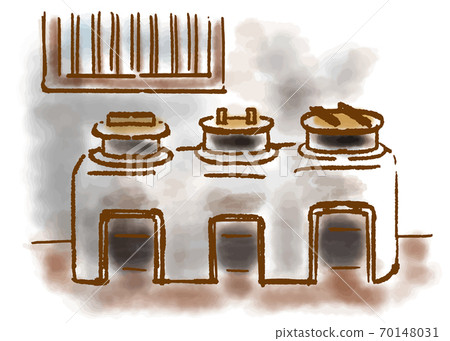 Illustration of a tasteful watercolor-style kamado Illustration of a tasteful watercolor-style kamado 70148031