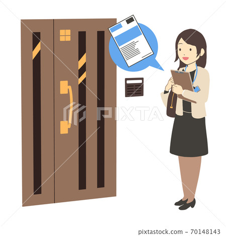 調查員訪問房屋進行問卷調查女裙（無排隊） 70148143
