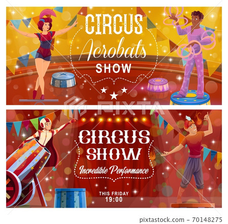 Circus show vector flyers with top tent performers Circus show vector flyers with top tent performers 70148275