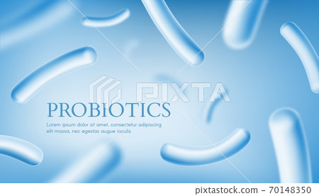 Probiotics culture, intestinal microbiota banner Probiotics culture, intestinal microbiota banner 70148350