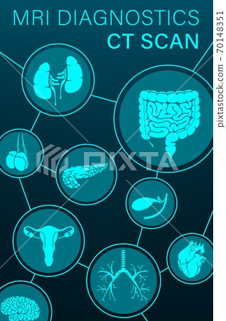 MRI diagnostics and CT scan services vector banner MRI diagnostics and CT scan services vector banner 70148351