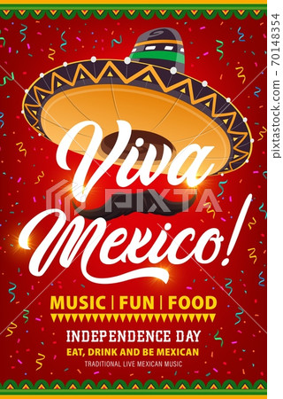 Viva Mexico vector flyer with mexican symbols Viva Mexico vector flyer with mexican symbols 70148354