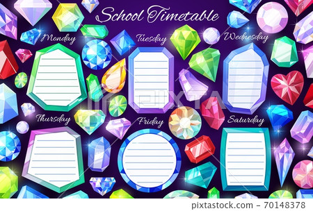 School timetable with gems and crystals 70148378