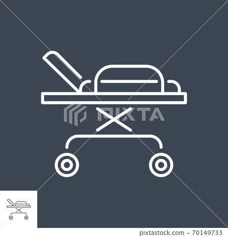 Hospital bed related vector thin line icon. Hospital bed related vector thin line icon. 70149733
