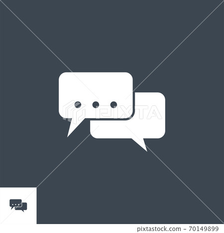 Speech Bubble Flat related vector glyph icon. 70149899