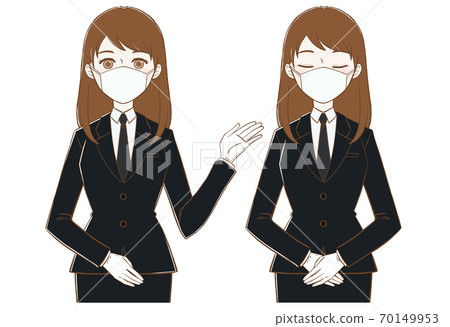 Female guide and memorial service for the funeral staff of the mask Female guide and memorial service for the funeral staff of the mask 70149953