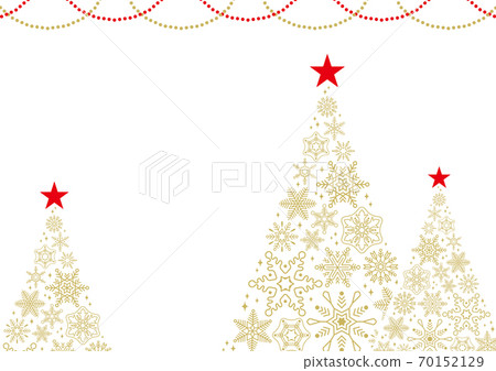 Christmas tree frame made of snowflakes without horizontal letters 70152129