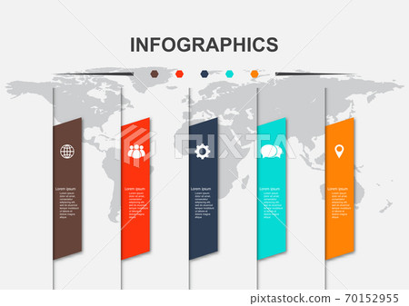 Infographic design template with 5 options 70152955
