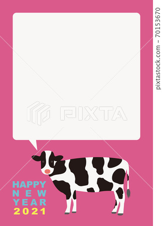 New Year's card design 2021 Ox year Ox Ushi beef 70153670