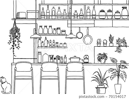 Bar counter style kitchen 70154017