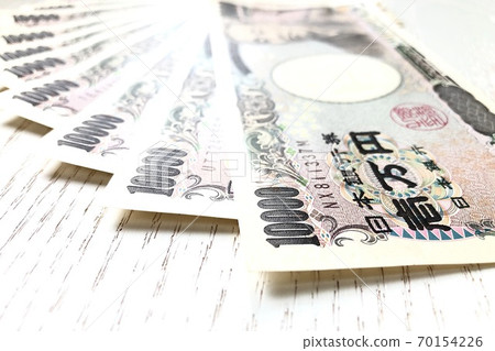 資金錢10,000日元紙幣10,000日元紙幣別針法案風扇側業務儲蓄6 70154226