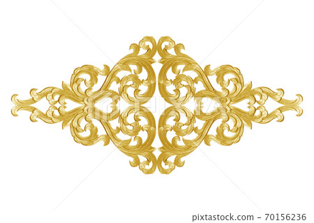 Wood pattern carving isolated on white background 70156236