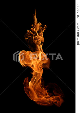 Fire flames isolated on black background. Fire flames isolated on black background. 70156448