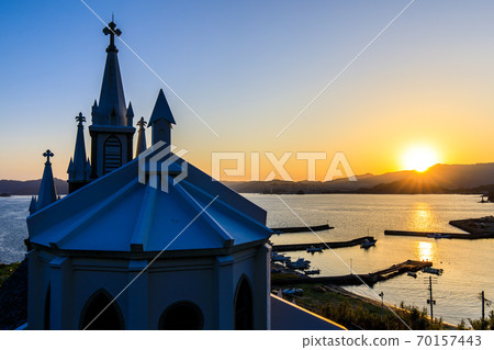 Sunrise at Magome Church [Nagasaki City] 70157443