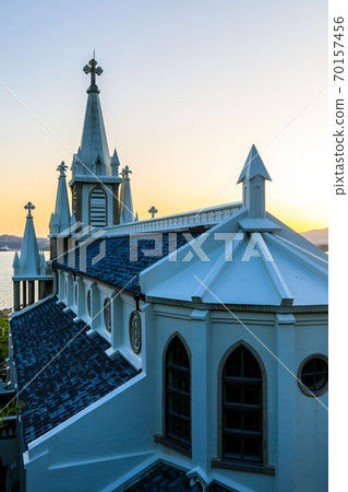 Sunrise at Magome Church [Nagasaki City] 70157456