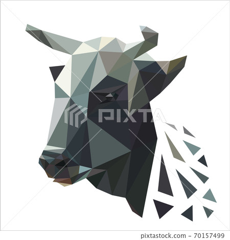 Image of bull head, cow. Vector illustration polygon 70157499
