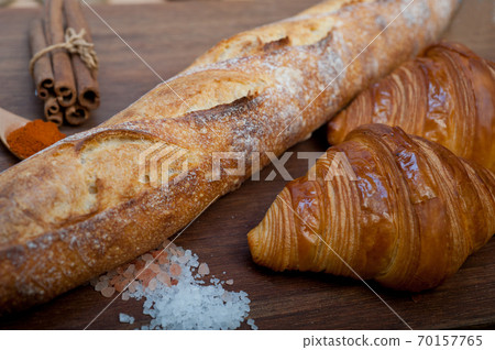 French fresh croissants and artisan baguette tradition 70157765