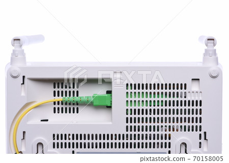 Passive optical network unit isolated on white background closeup 70158005