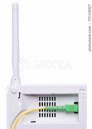 Passive optical network unit isolated on white background closeup Passive optical network unit isolated on white background closeup 70158007