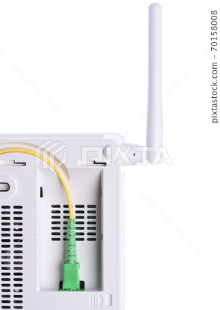 Passive optical network unit isolated on white background closeup 70158008