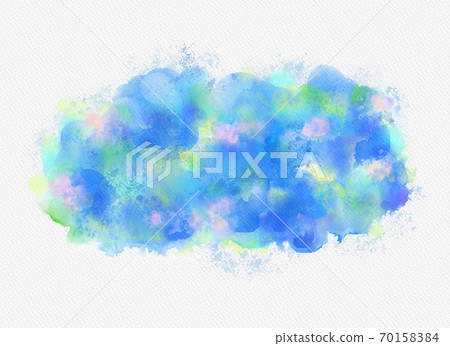 在白色的背景,藍藍的抽像水彩 在白色的背景,藍藍的抽像水彩 70158384