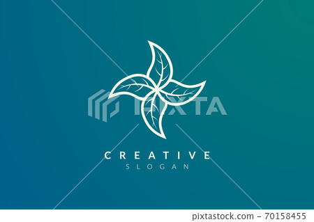 Abstract flower and leaf logo design. Simple and modern vector design for business brands in the spa, hotel, beauty, health, fashion, cosmetic, boutique, salon, yoga, therapy. 70158455