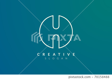 Vector design of the letter H with a circle shape - Stock Illustration ...