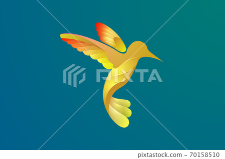 Vector design of a bird in flight with various bright colors Vector design of a bird in flight with various bright colors 70158510