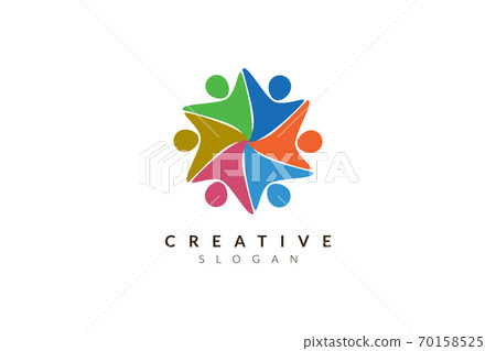 Vector design of people shape. Minimalist and simple illustration design, flat logo style, modern icon and symbol.. 70158525