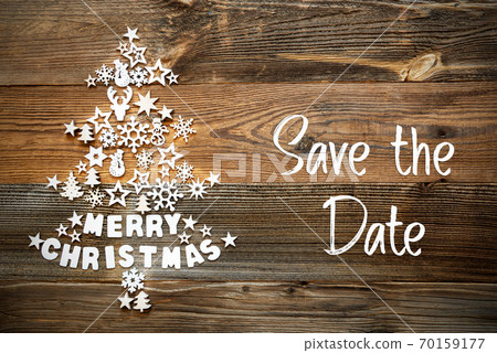 Christmas Tree, White Decoration, Ornament, Save The Date 70159177