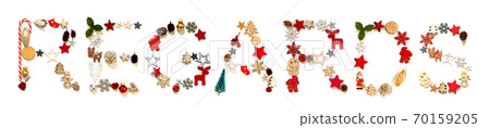Colorful Christmas Decoration Letter Building Word Regards 70159205