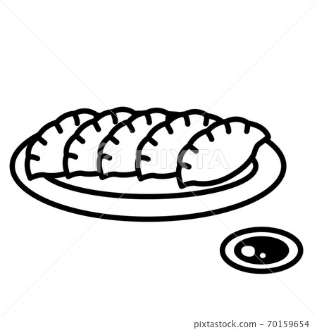 烤餃子和醬的簡單圖標 70159654