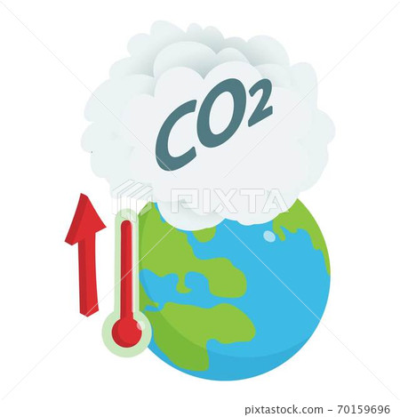Global warming icon, isometric style 70159696