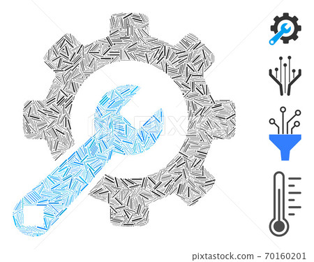Line Service Tools Icon Vector Mosaic Line Service Tools Icon Vector Mosaic 70160201