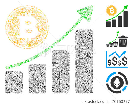 Hatch Bitcoin Growing Chart Icon Vector Mosaic 70160237