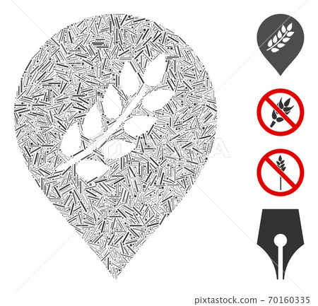 Hatch Rice Plantation Marker Icon Vector Mosaic 70160335